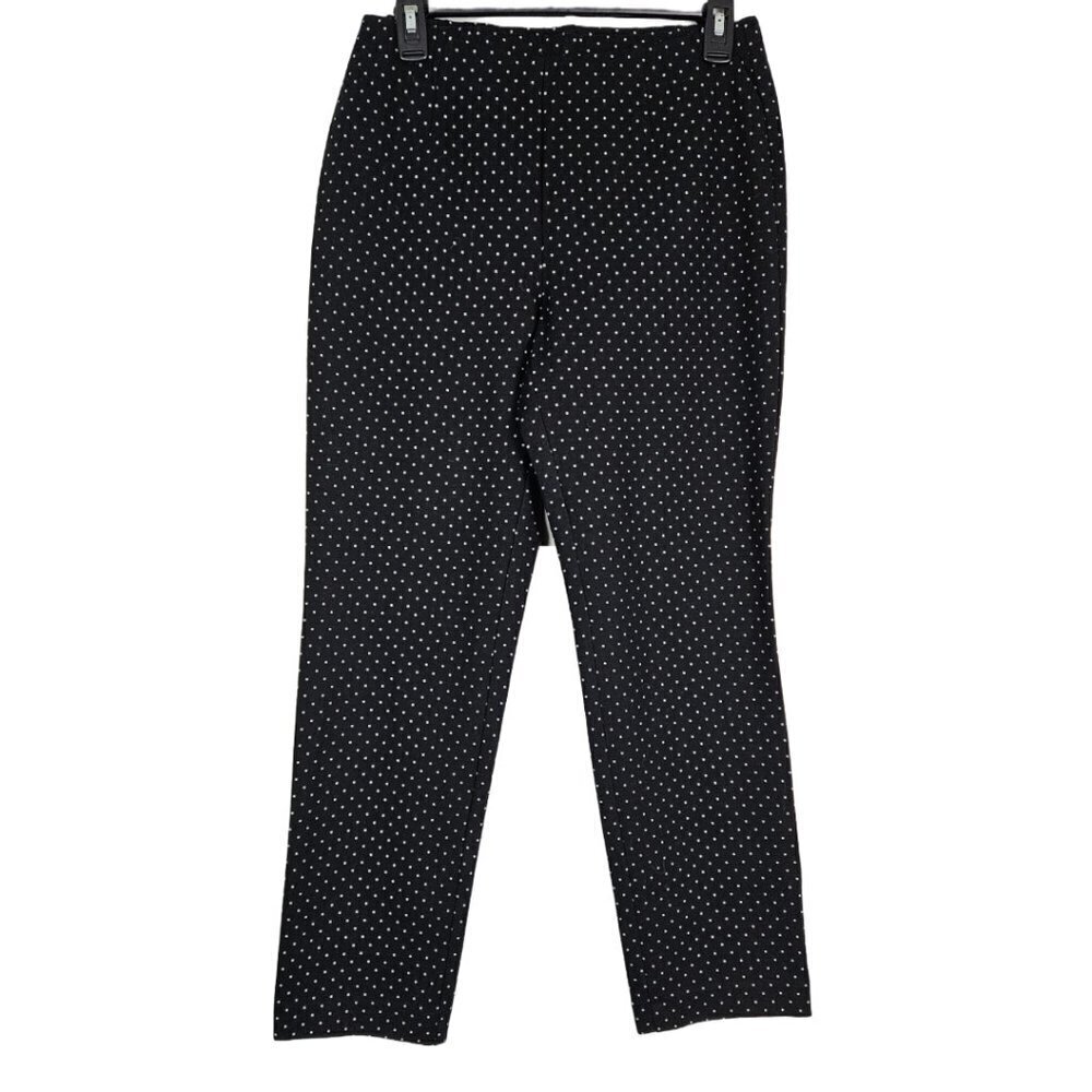 J. Jill Ponte Slim Leg Stretch Pull On Ankle Pant Black/White Dot S Petite